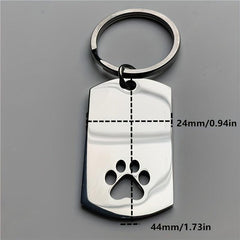 Pet Paw Printed Keychain for Dog Lovers Stainless Steel