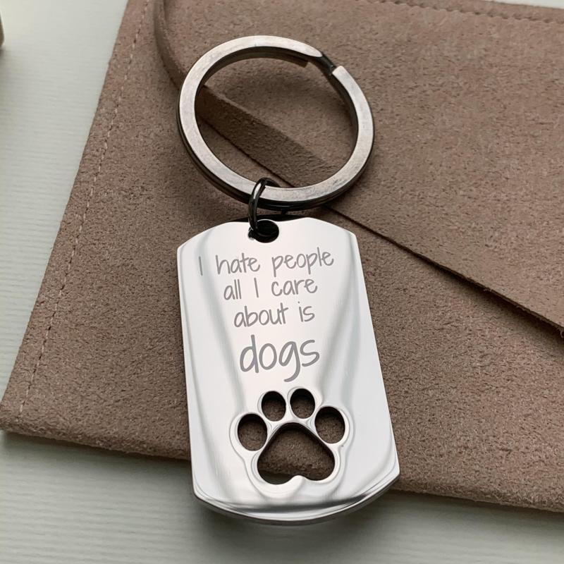 Pet Paw Printed Keychain for Dog Lovers Stainless Steel