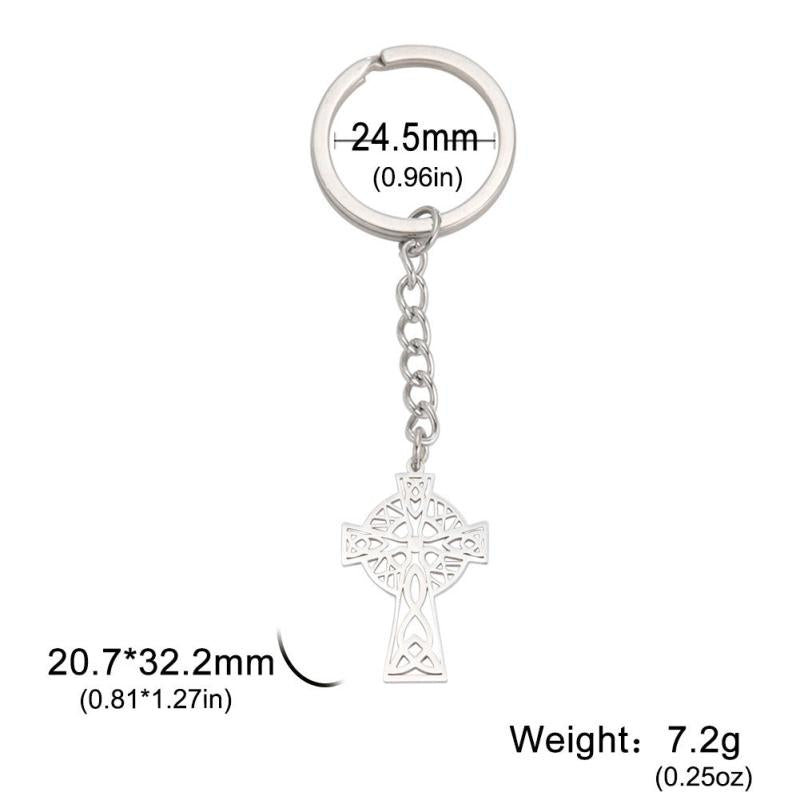 Vintage Stainless Steel Celtic Knot Key Chain