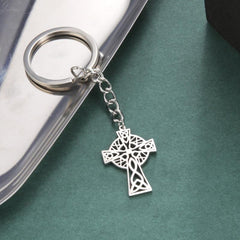 Vintage Stainless Steel Celtic Knot Key Chain