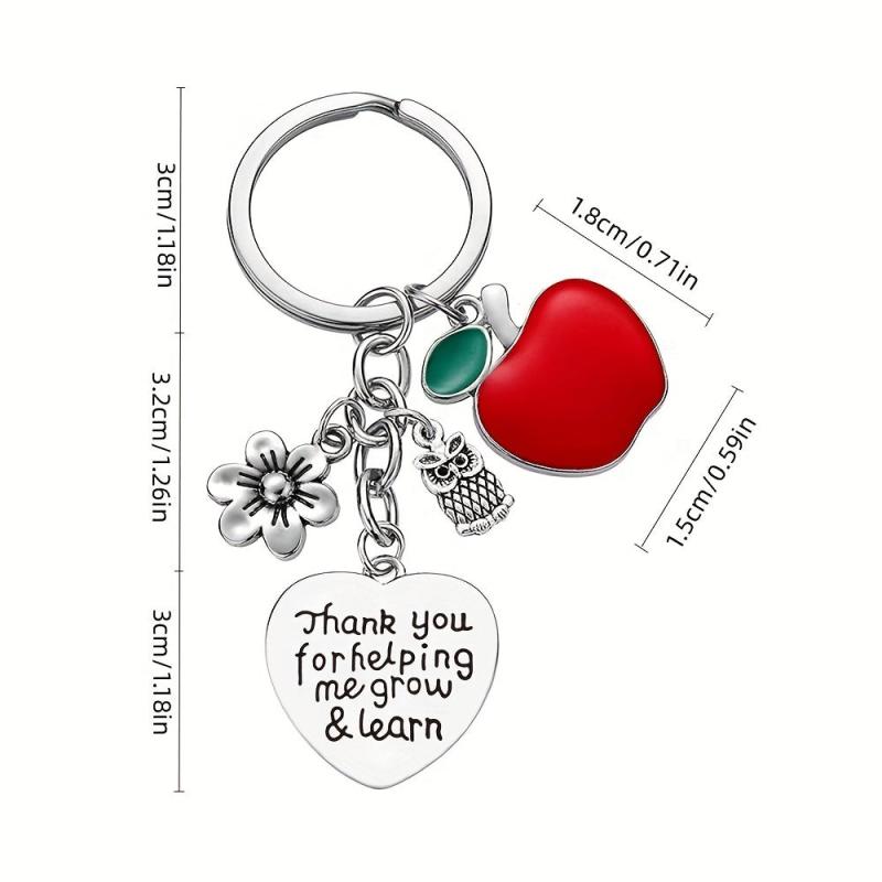 6pcs Teacher Gift Keychains Appreciation Bulk Christmas Back To School