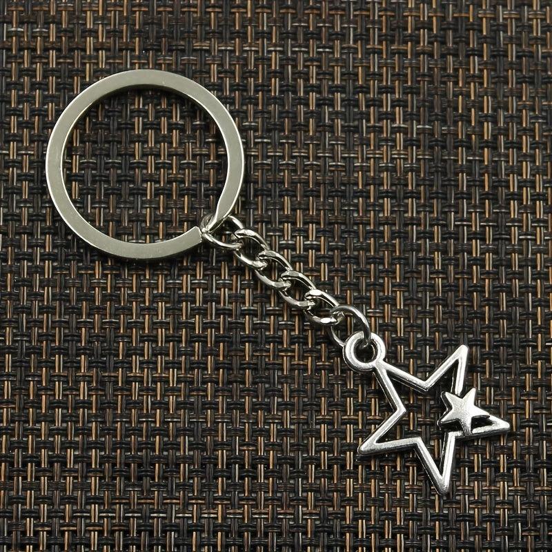 Vintage Star Keychain with Rhinestone Accents