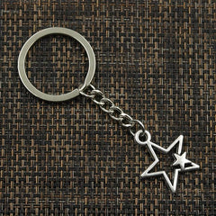 Vintage Star Keychain with Rhinestone Accents