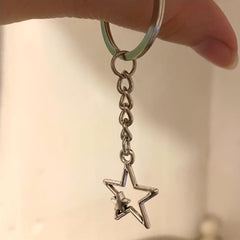 Vintage Star Keychain with Rhinestone Accents