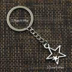 Vintage Star Keychain with Rhinestone Accents