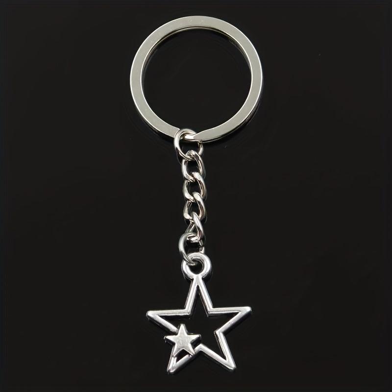 Vintage Star Keychain with Rhinestone Accents