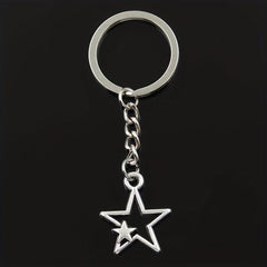 Vintage Star Keychain with Rhinestone Accents