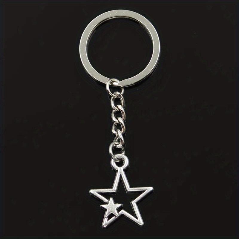 Vintage Star Keychain with Rhinestone Accents