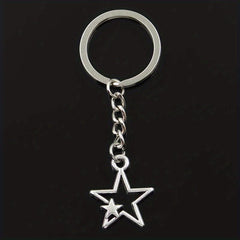 Vintage Star Keychain with Rhinestone Accents