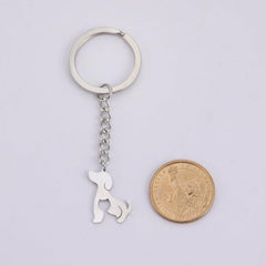Dog Cat Animal Keychain Stainless Steel Key Ring Gift Women Men Kids