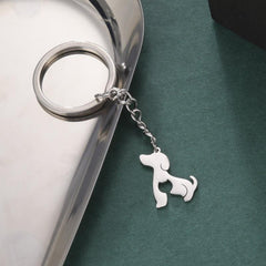 Dog Cat Animal Keychain Stainless Steel Key Ring Gift Women Men Kids