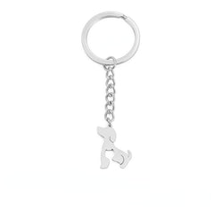 Dog Cat Animal Keychain Stainless Steel Key Ring Gift Women Men Kids
