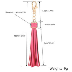 Slim Leather Tassel Keychain Bracelet Bag Pendant Women