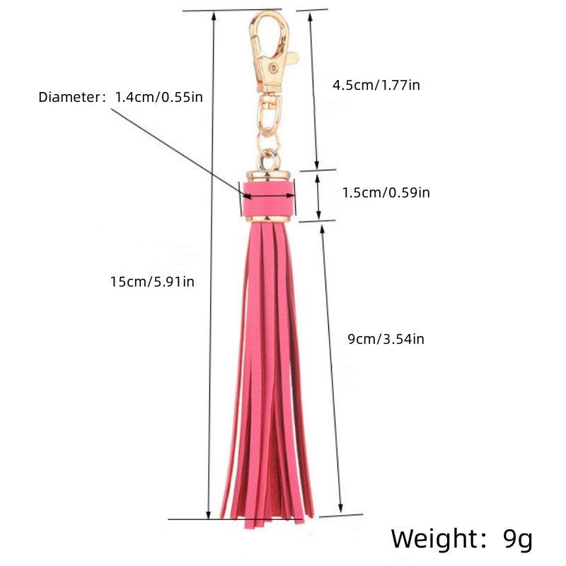 Slim Leather Tassel Keychain Bracelet Bag Pendant Women