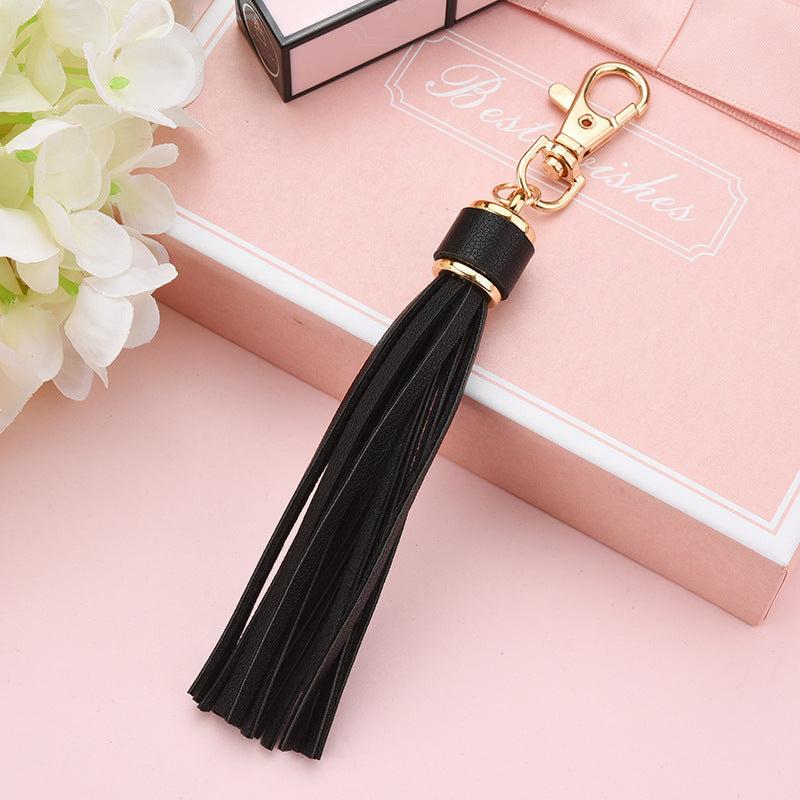 Slim Leather Tassel Keychain Bracelet Bag Pendant Women