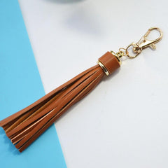 Slim Leather Tassel Keychain Bracelet Bag Pendant Women