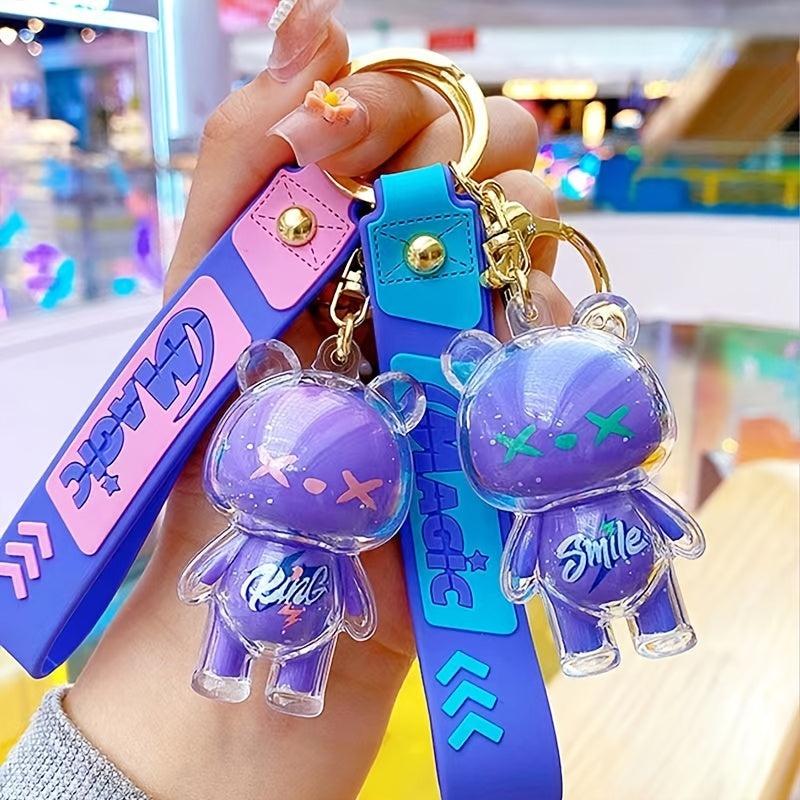 Cartoon Ice Bear Keychain Pendant Acrylic Doll Keyring Bag Charm Gift