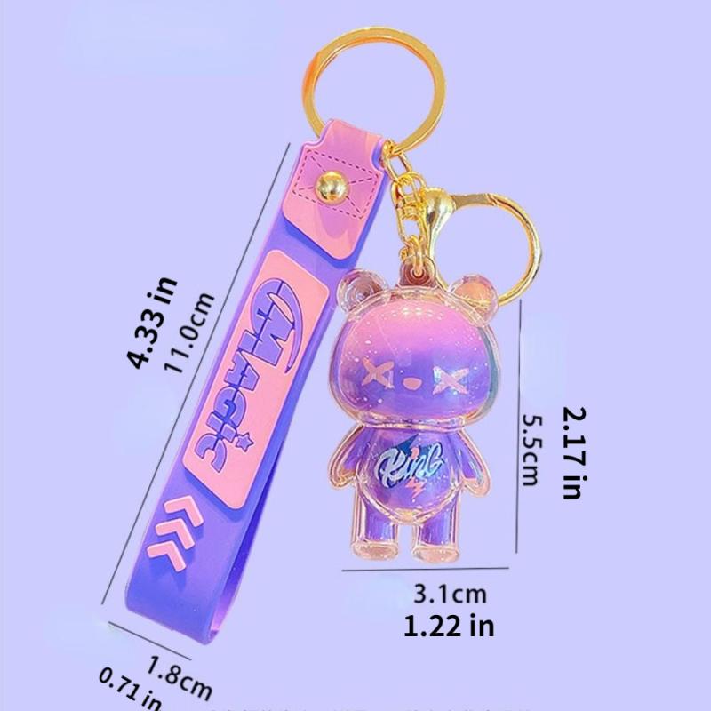 Cartoon Ice Bear Keychain Pendant Acrylic Doll Keyring Bag Charm Gift
