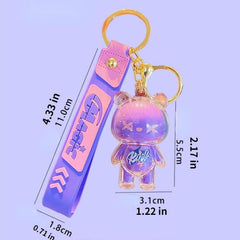 Cartoon Ice Bear Keychain Pendant Acrylic Doll Keyring Bag Charm Gift