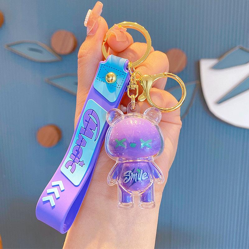 Cartoon Ice Bear Keychain Pendant Acrylic Doll Keyring Bag Charm Gift
