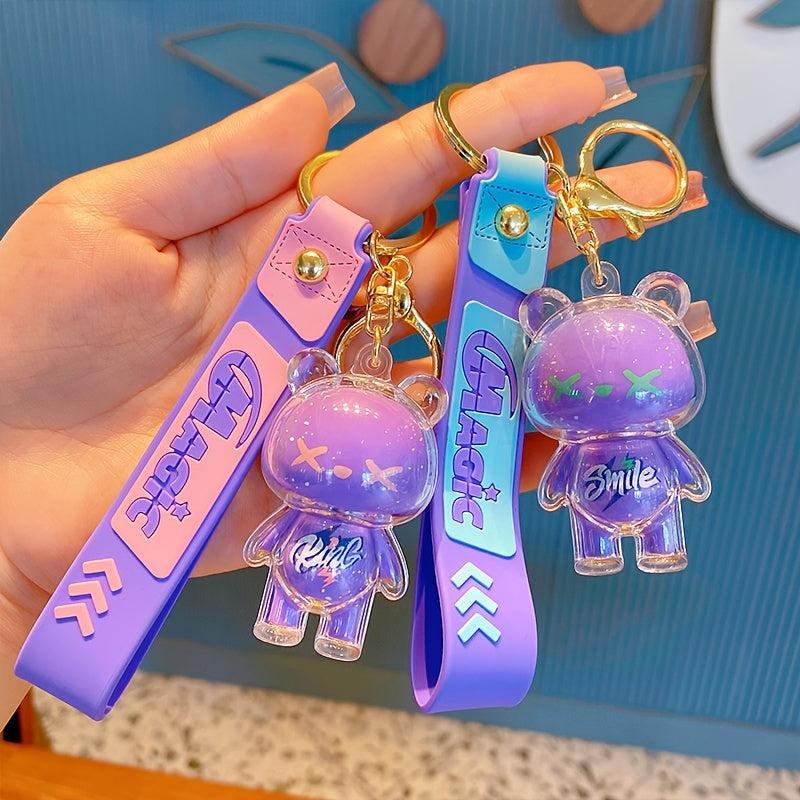 Cartoon Ice Bear Keychain Pendant Acrylic Doll Keyring Bag Charm Gift