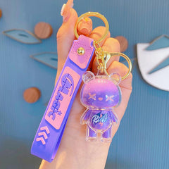 Cartoon Ice Bear Keychain Pendant Acrylic Doll Keyring Bag Charm Gift