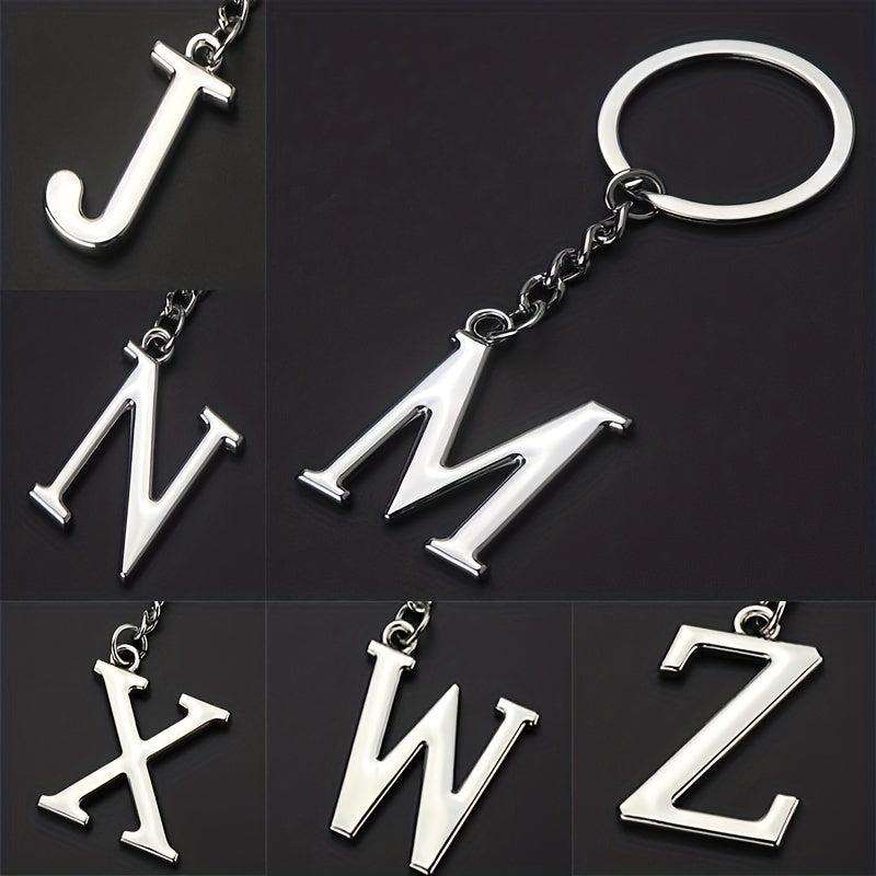 DIY Letters Key Chain Men Charm 26 Letters Keychain Gift Jewelry Car Key Ring