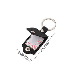 Blank Leather Keychain Photo Frame DIY Key Case