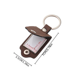 Blank Leather Keychain Photo Frame DIY Key Case