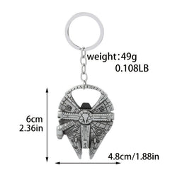 Spaceship Metal Key Chain Car Key Ring Backpack Pants Jewelry