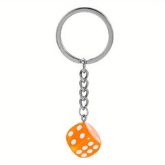 Colorful Resin Dice Keychain Men Women Key Holder Car Keyring Charm Bag Pendants