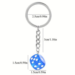 Colorful Resin Dice Keychain Men Women Key Holder Car Keyring Charm Bag Pendants