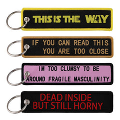 Embroidered Keys Tag Jet Tag Keychains For Men
