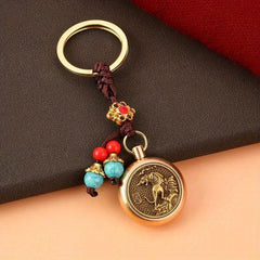 Brass Zodiac Lucky Money Keychain Handle Hanging Ornament