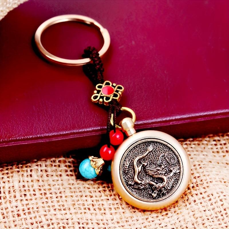 Brass Zodiac Lucky Money Keychain Handle Hanging Ornament