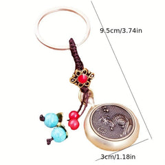 Brass Zodiac Lucky Money Keychain Handle Hanging Ornament