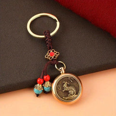 Brass Zodiac Lucky Money Keychain Handle Hanging Ornament