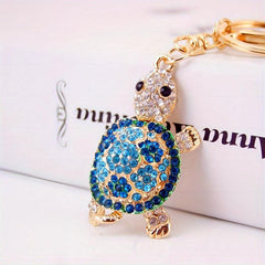 Turtle Car Keychain - Diamond Inlaid Animal Pendant