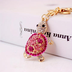 Turtle Car Keychain - Diamond Inlaid Animal Pendant