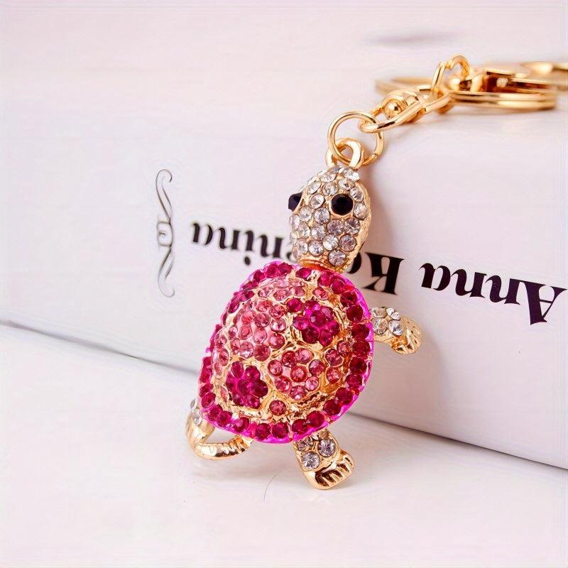 Turtle Car Keychain - Diamond Inlaid Animal Pendant