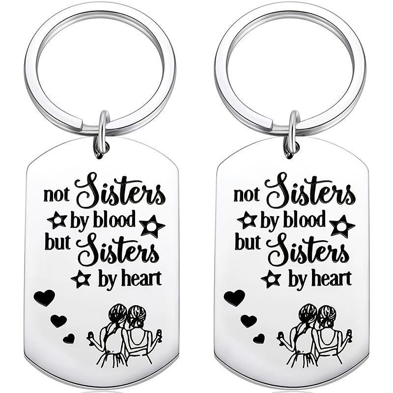 1pc Stainless Steel Sisters Keychain Gift