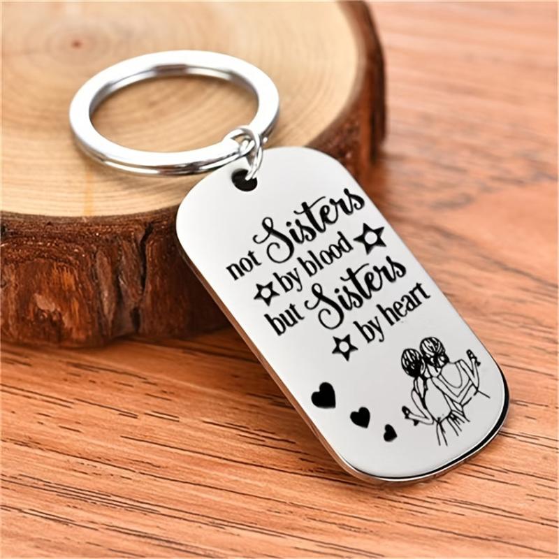 1pc Stainless Steel Sisters Keychain Gift