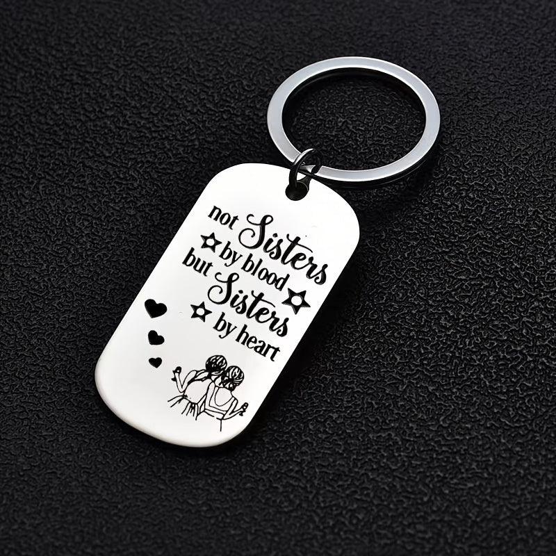 1pc Stainless Steel Sisters Keychain Gift