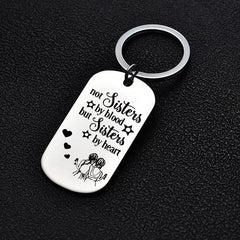 1pc Stainless Steel Sisters Keychain Gift