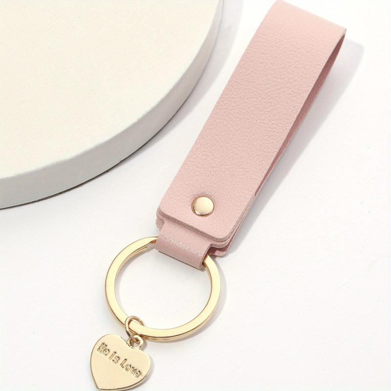 PU Leather Keychain For Men - Love Peach Heart Keychain For Men