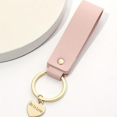 PU Leather Keychain For Men - Love Peach Heart Keychain For Men