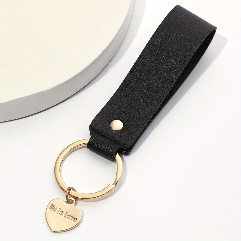 PU Leather Keychain For Men - Love Peach Heart Keychain For Men