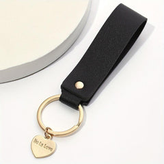 PU Leather Keychain For Men - Love Peach Heart Keychain For Men