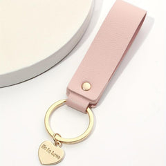PU Leather Keychain For Men - Love Peach Heart Keychain For Men