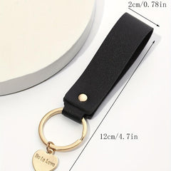 PU Leather Keychain For Men - Love Peach Heart Keychain For Men